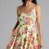 Robina Lace-Up A-Line Floral Satin Formal Dress