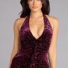 Candace Velvet Halter Ruffle Formal Dress