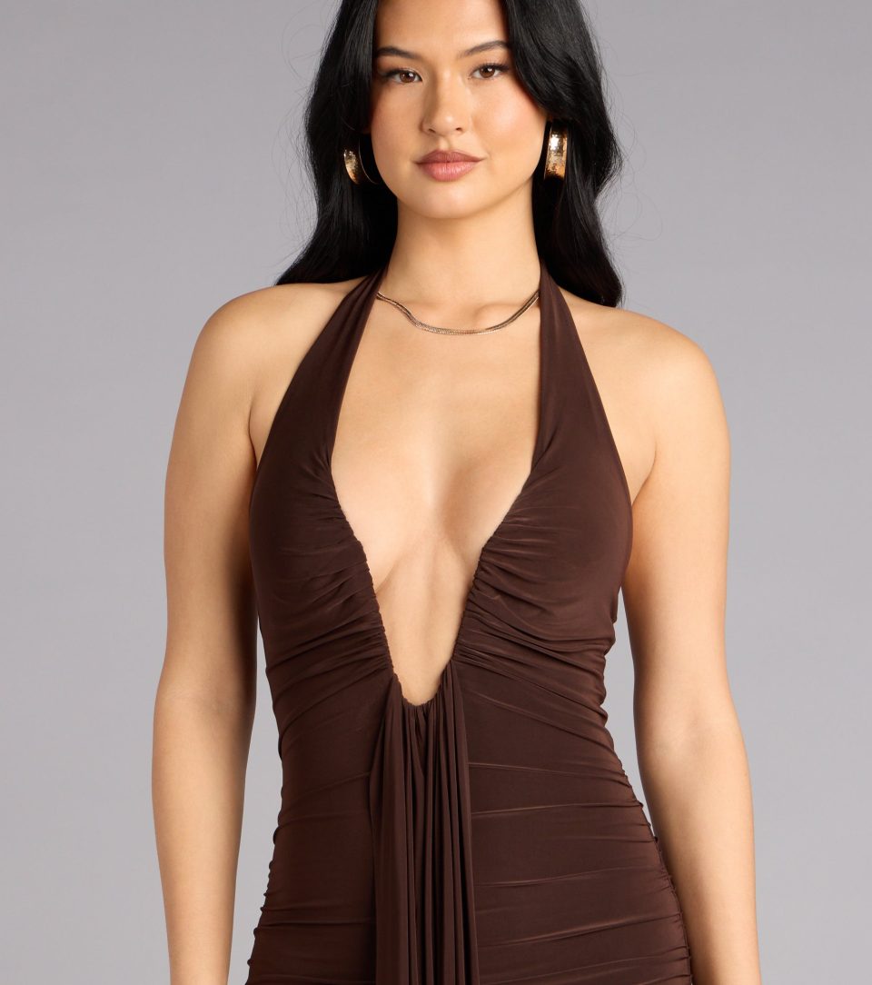 Allyssa Halter Sash Mermaid Formal Dress