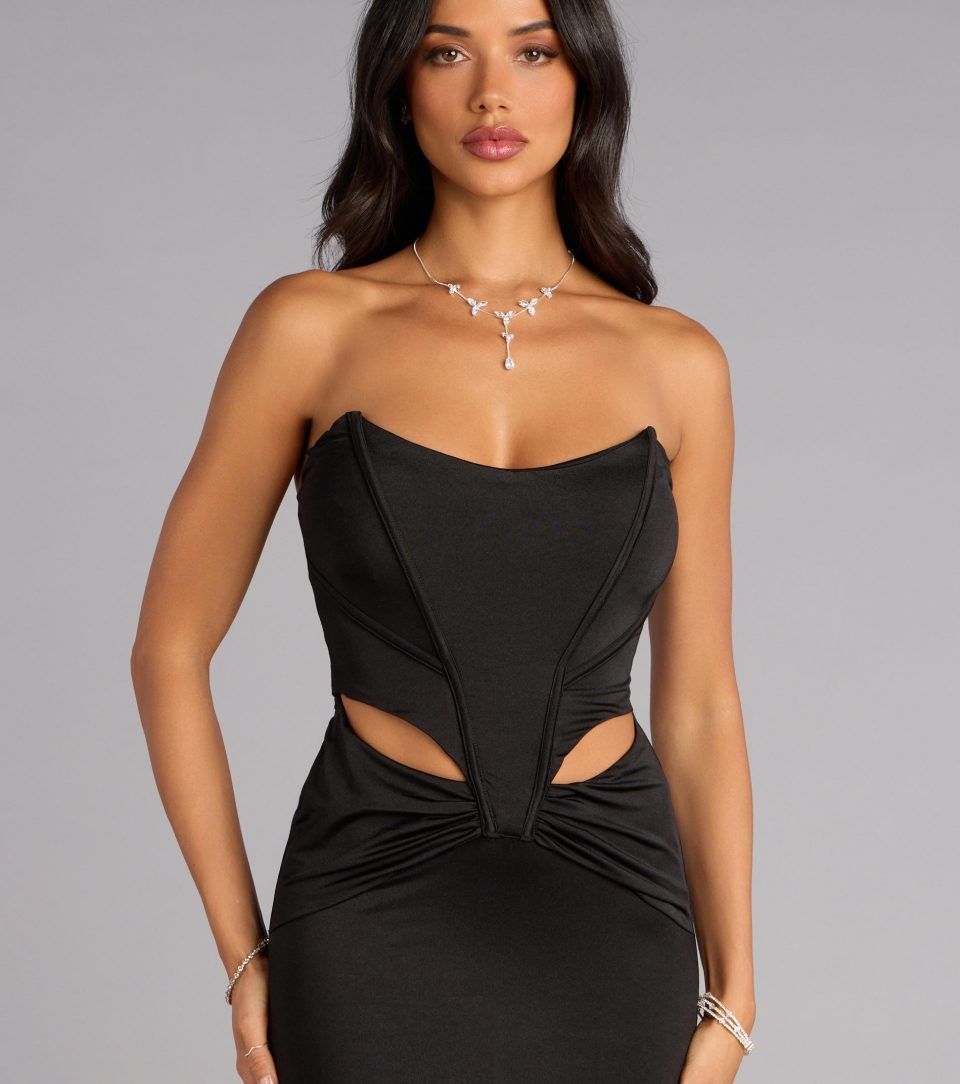 Gina Satin Corset Mermaid Formal Dress