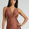 Dallas V-Neck Halter Open Back Mermaid Formal Dress