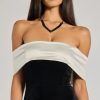 Verona Off-The-Shoulder Bow Back Velvet Formal Dress
