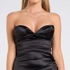 Noel Strapless Sweetheart Slit Satin Formal Dress