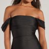 Exceptional Off-The-Shoulder Flared Midi Dress