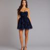 Velvet Nights Strapless Skater Dress