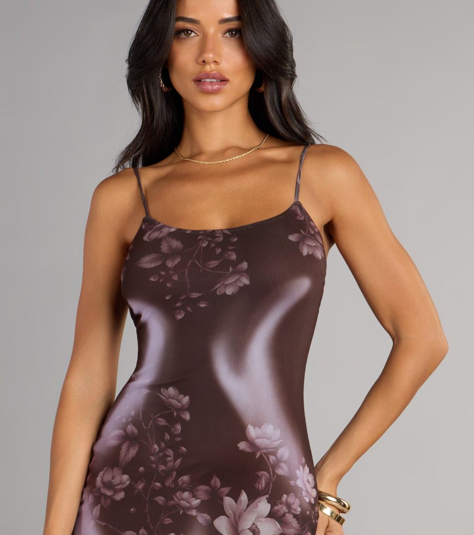 Moonlit Bloom Abstract Floral Maxi Dress