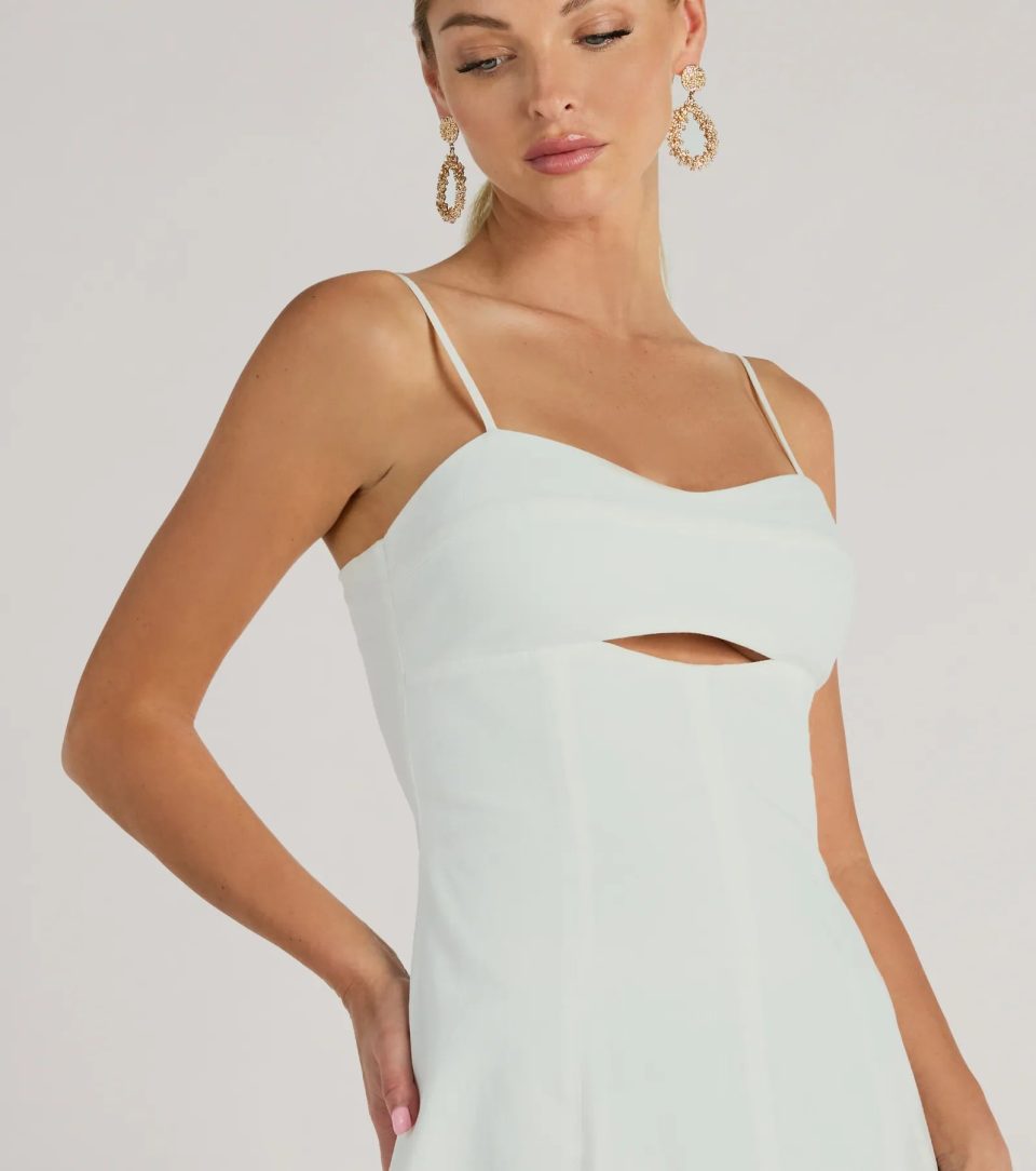 Flawless Beauty Cutout A-Line Midi Dress