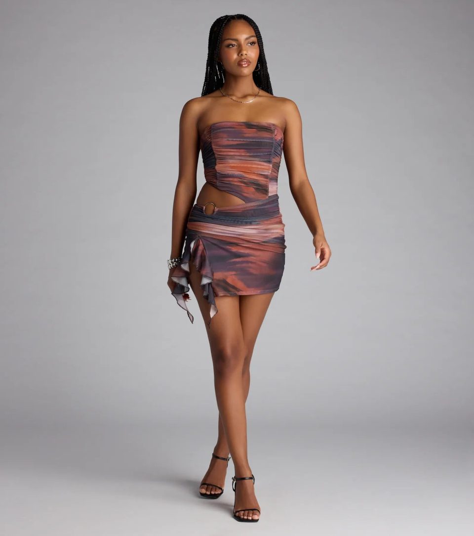 Sunset Sizzle Cutout Mini Dress