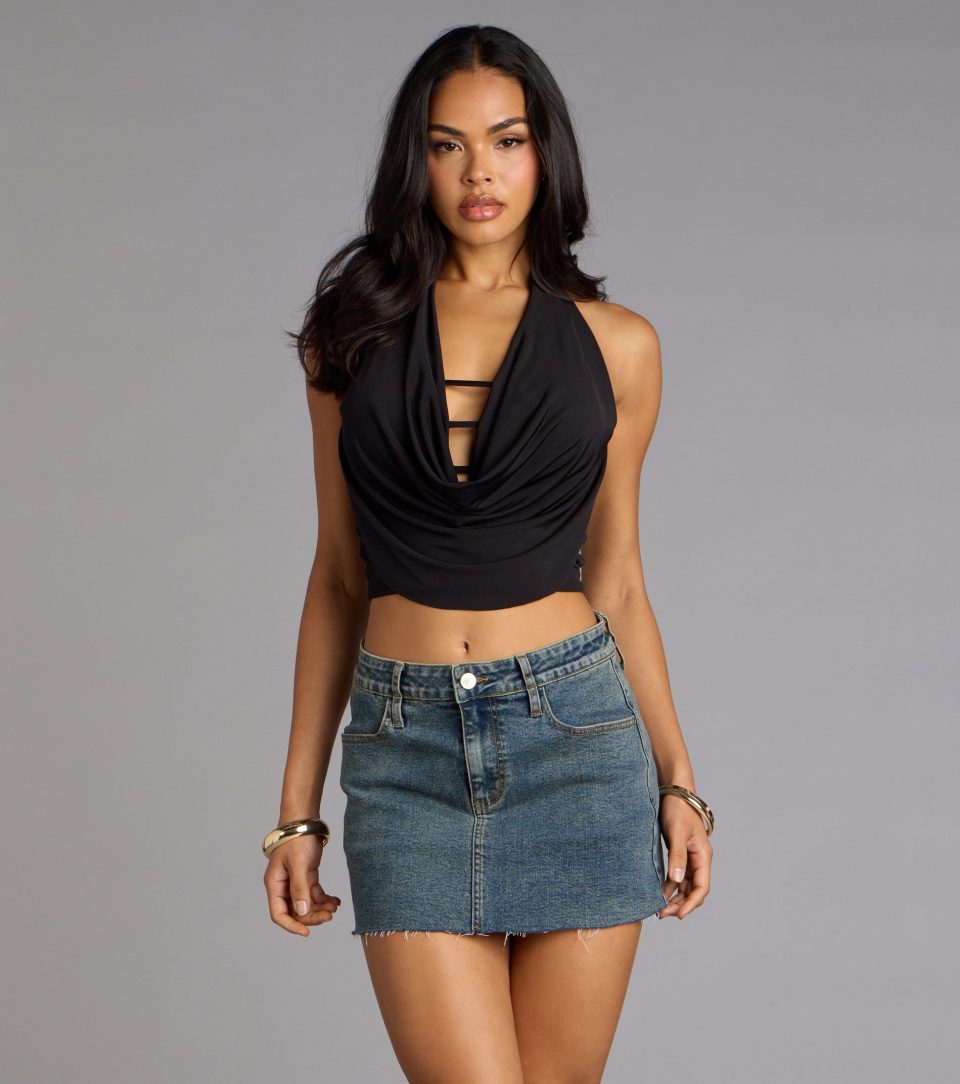Weekend Crush Cowl Neck Crop Top