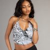 Major Headlines Newspaper Print Crop Top