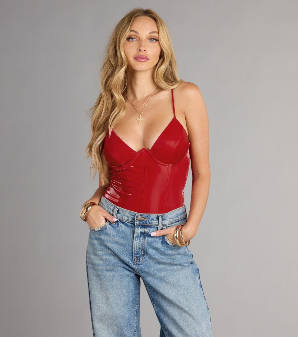 Dangerously Hot Faux Leather Bodysuit