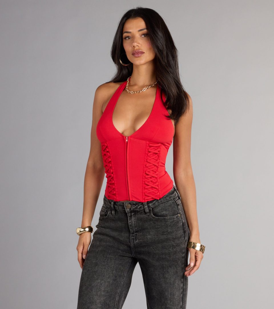 Hot Streak Lace Up Corset Top