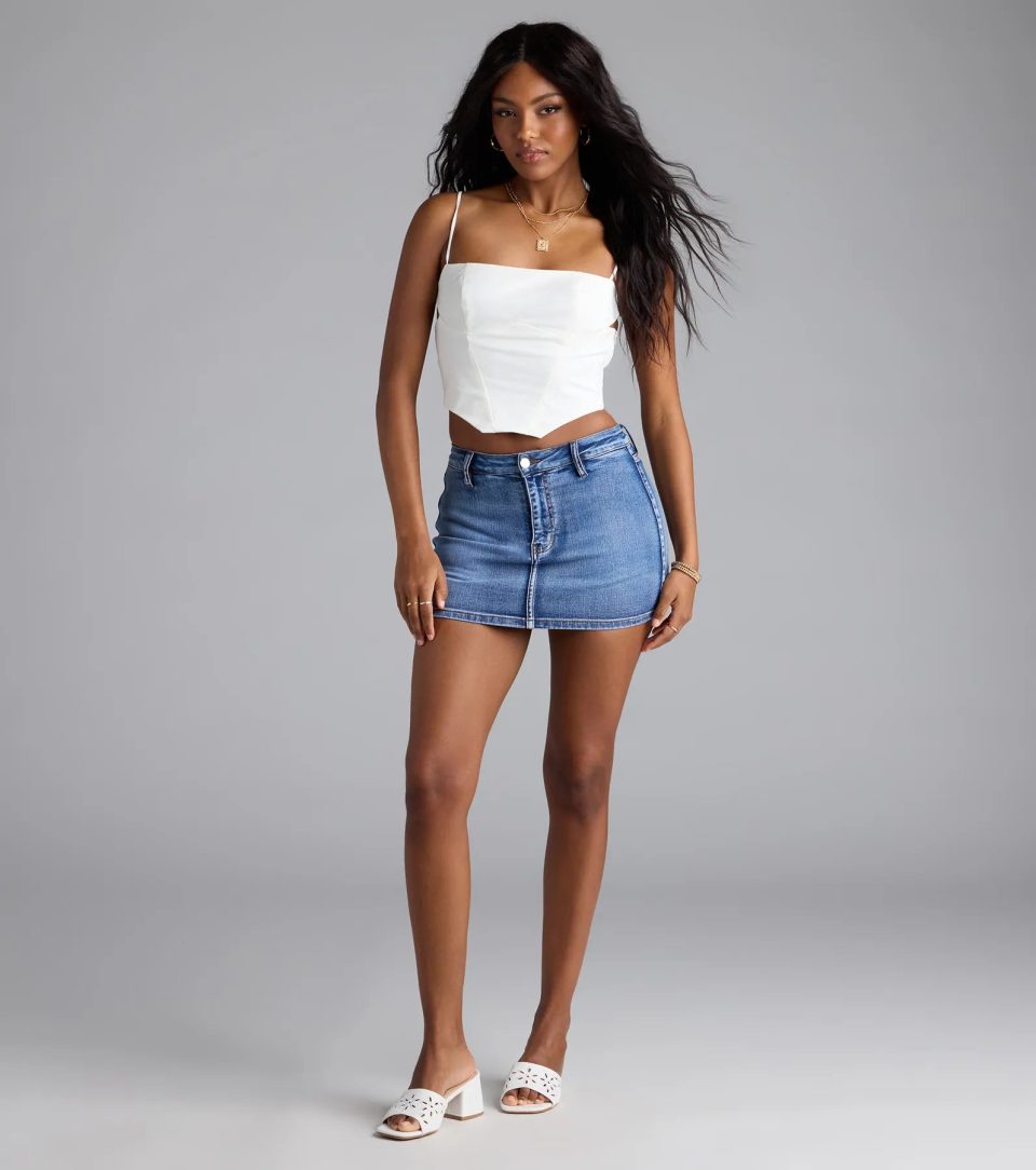 Turning Heads Strappy Woven Crop Top