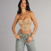 Vintage Vibes Denim Lace-Up Bustier