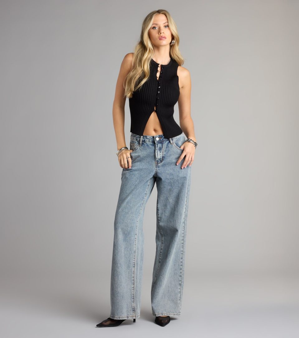 Buttoned Up Babe Rib Knit Top