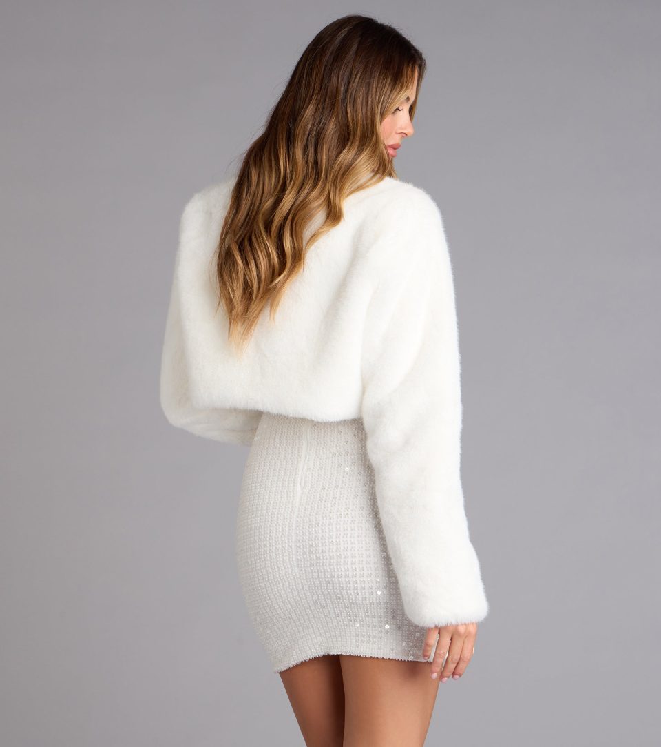 Pure Luxe Faux Fur Crop Jacket