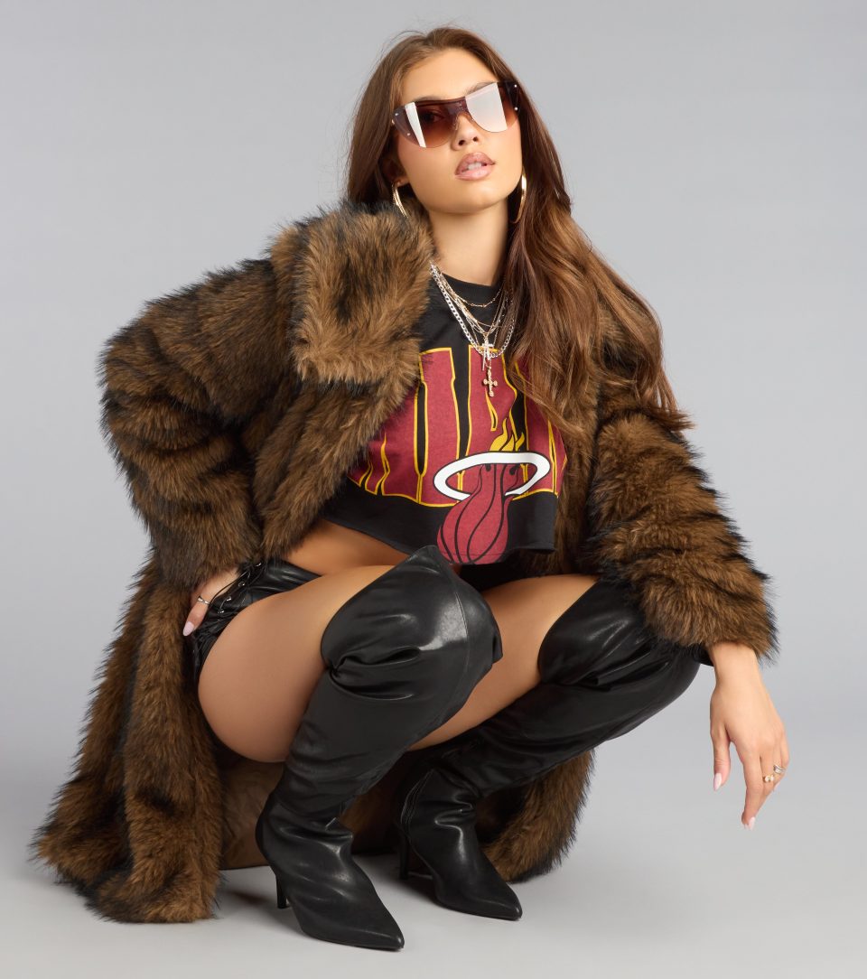 High Standards Long Faux Fur Coat