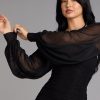 Sheer Mesh Blouson Sleeve Bolero