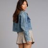 Vintage Edge Corduroy Collar Denim Jacket