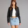 Cropped Attitude Faux Leather Jacket