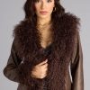It Girl Faux Fur Trim Faux Leather Coat