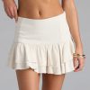 One Short Day Linen High-Rise Ruffle Mini Skirt