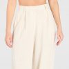 Beachy Chic Wide-Leg Trouser Pants With Linen