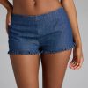 Frill Seeker Ruffled Denim Shorts