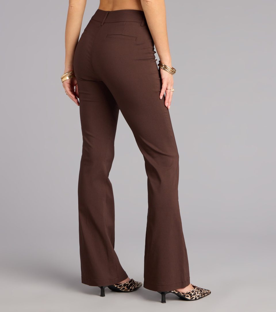 Sleek Polish High-Rise Flare Trouser Pants