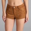 Wild Times Mid-Rise Faux Suede Hot Shorts