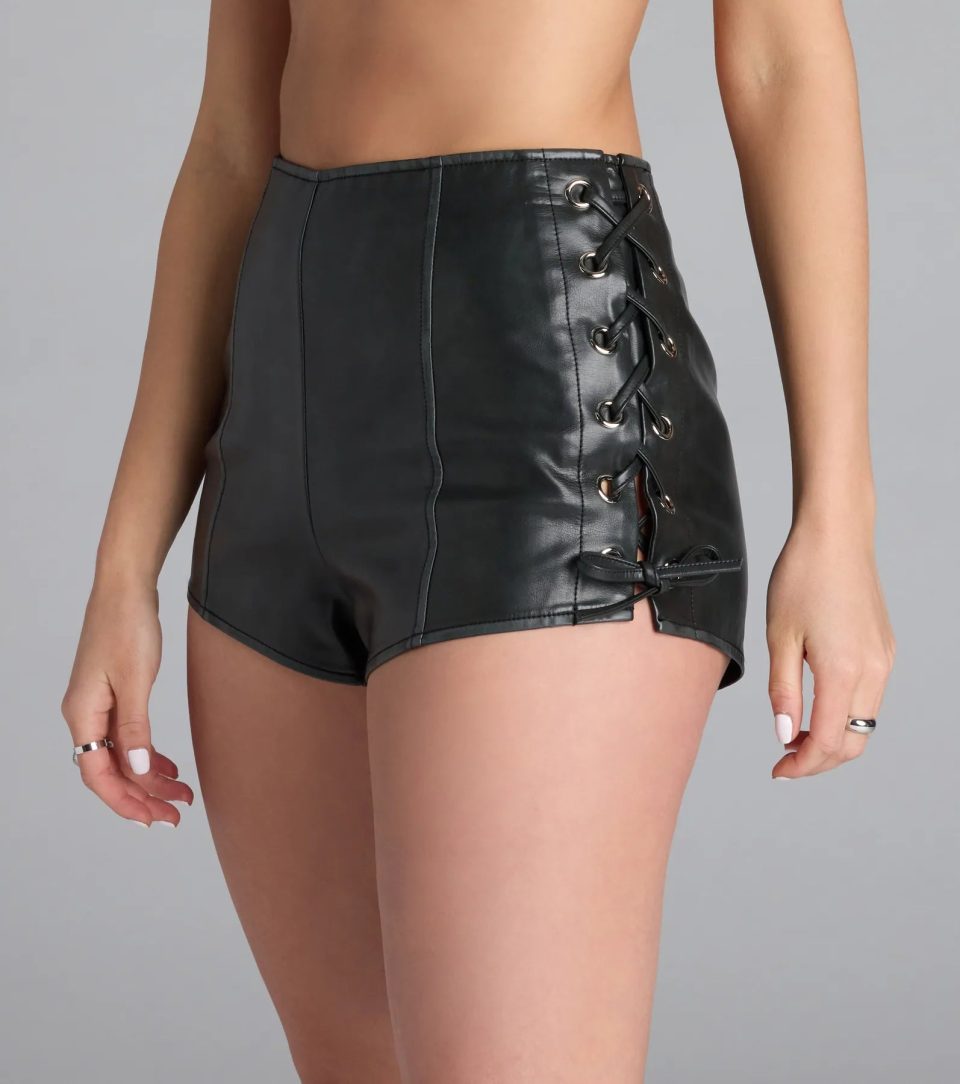 Good Girl Vibes Lace-Up Hot Shorts