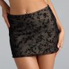 Sultry Eye Candy Floral Velvet Mesh Mini Skirt
