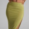 Catch The Curve High Slit Midi Skirt