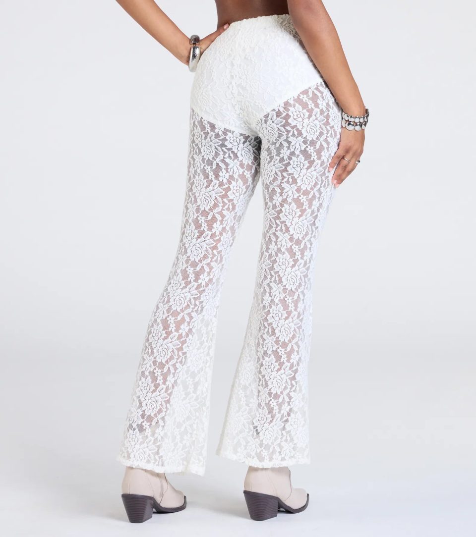 Sheer Fling Lace Flare Pants