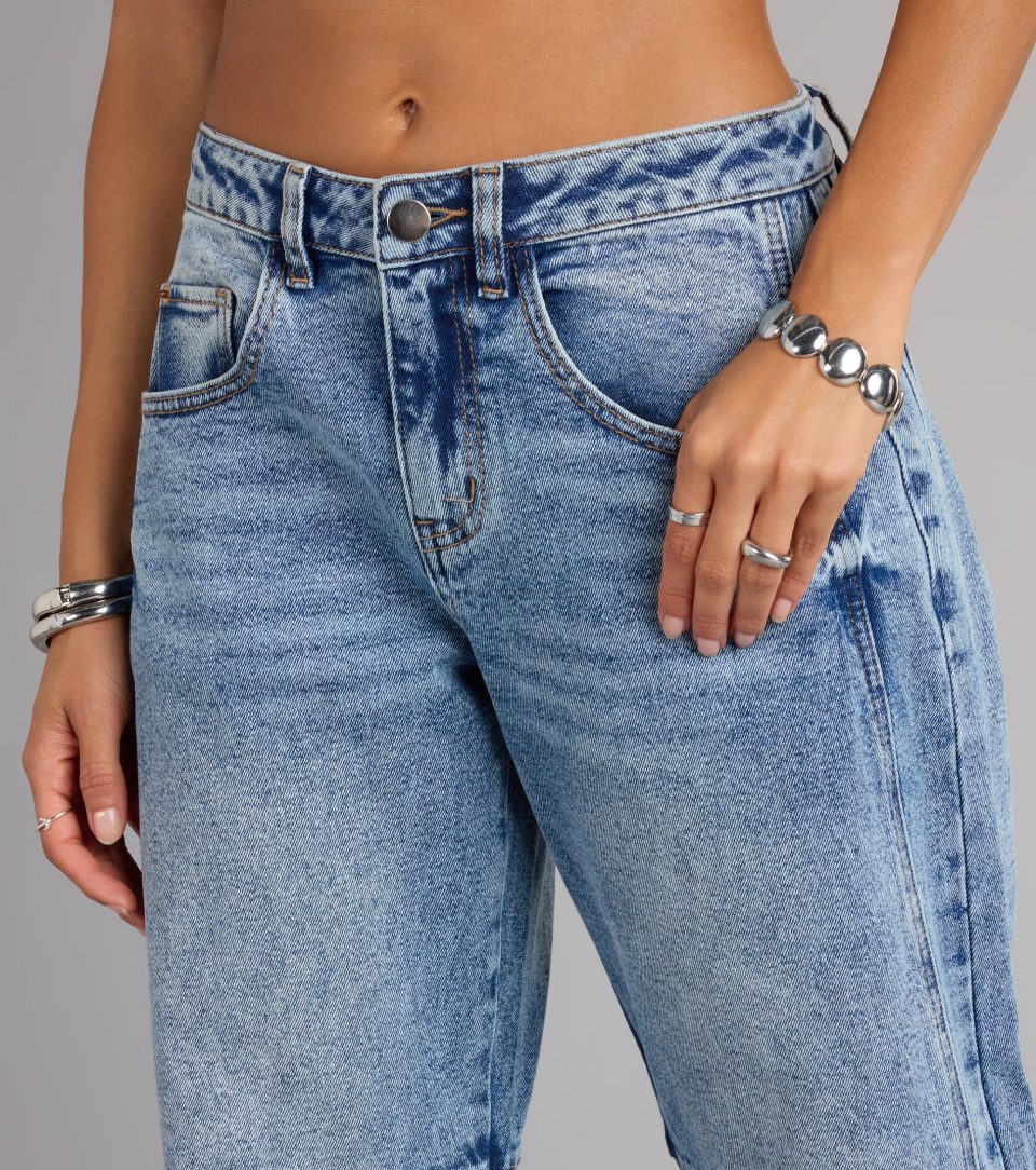Chill Vibes Mid-Rise Barrel Jeans