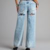 Casual Chaos Mid-Rise Wide Leg Denim Jeans
