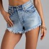Iconic Style High-Rise Cut-Off Denim Shorts