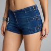 Buckled Beauty Mid-Rise Denim Shorts