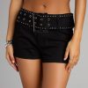 Rebel Edge Belted Denim Shorts