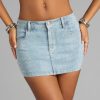 Crystal Crush Mid-Rise Denim Skort