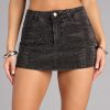 It-Girl Sparkle Rhinestone Denim Skort