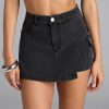 Iconic Street Style Mid-Rise Cargo Denim Skort