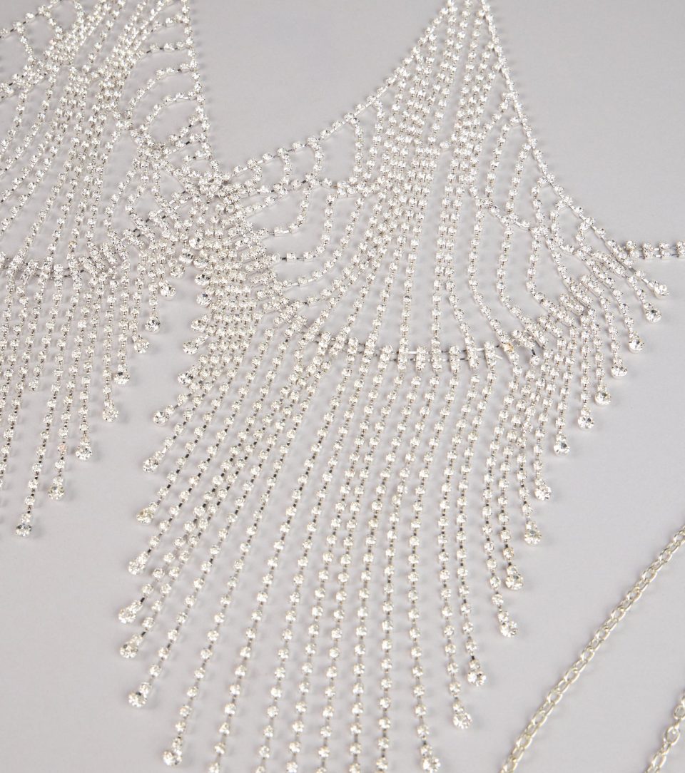 Goddess Drip Rhinestone Bra Chain Necklace