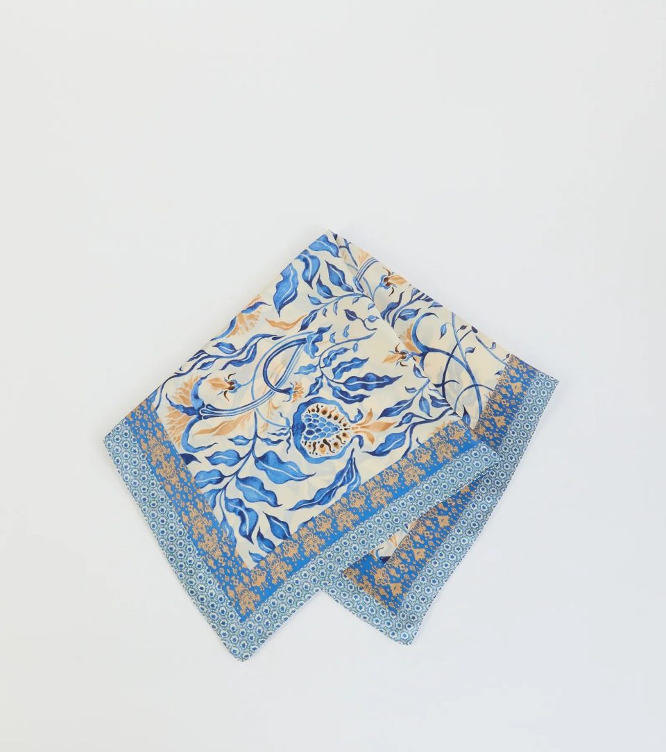 Radiant Accent Floral Boho Satin Scarf