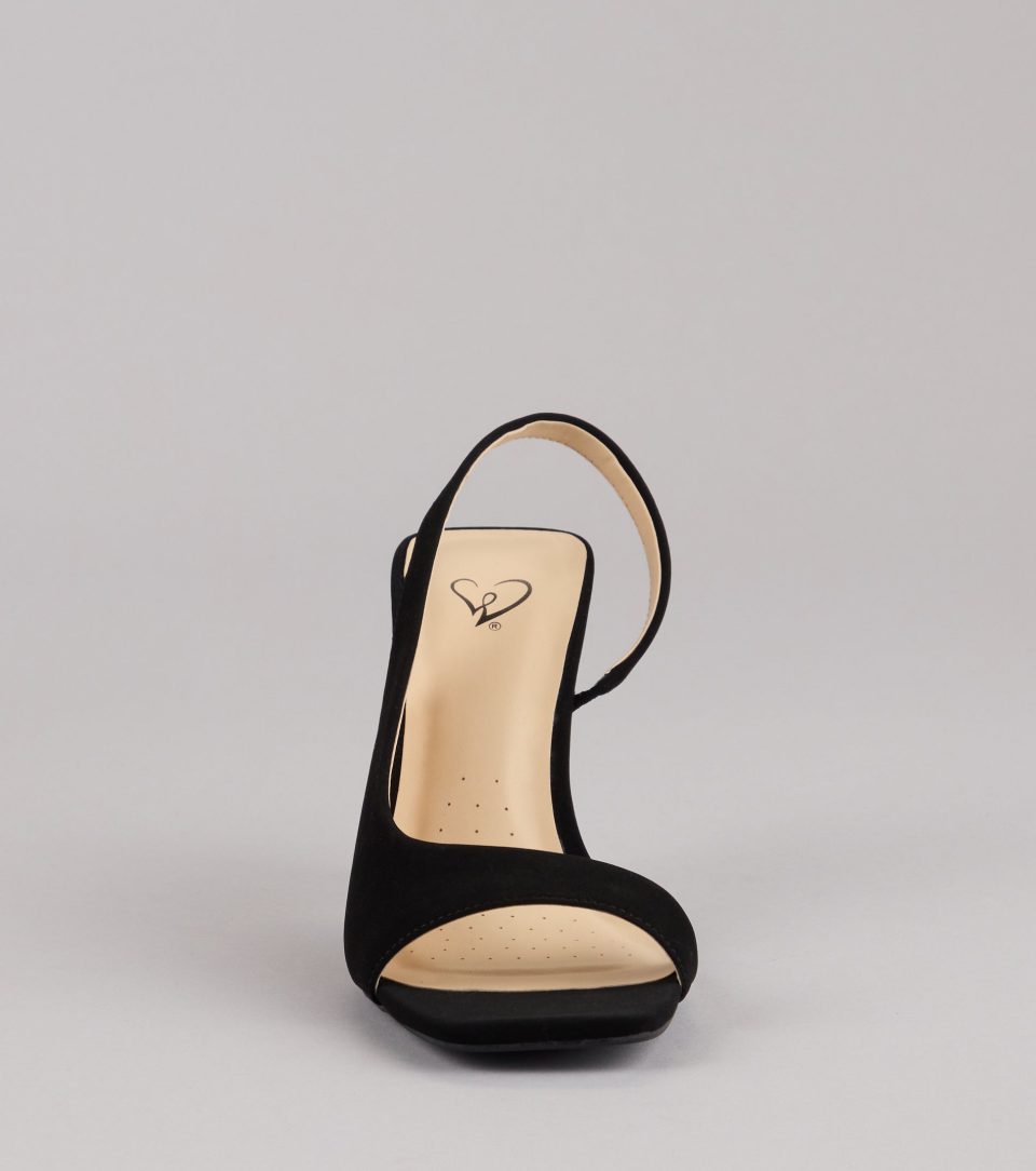 Strut Ready Sling-Back Stiletto Pumps