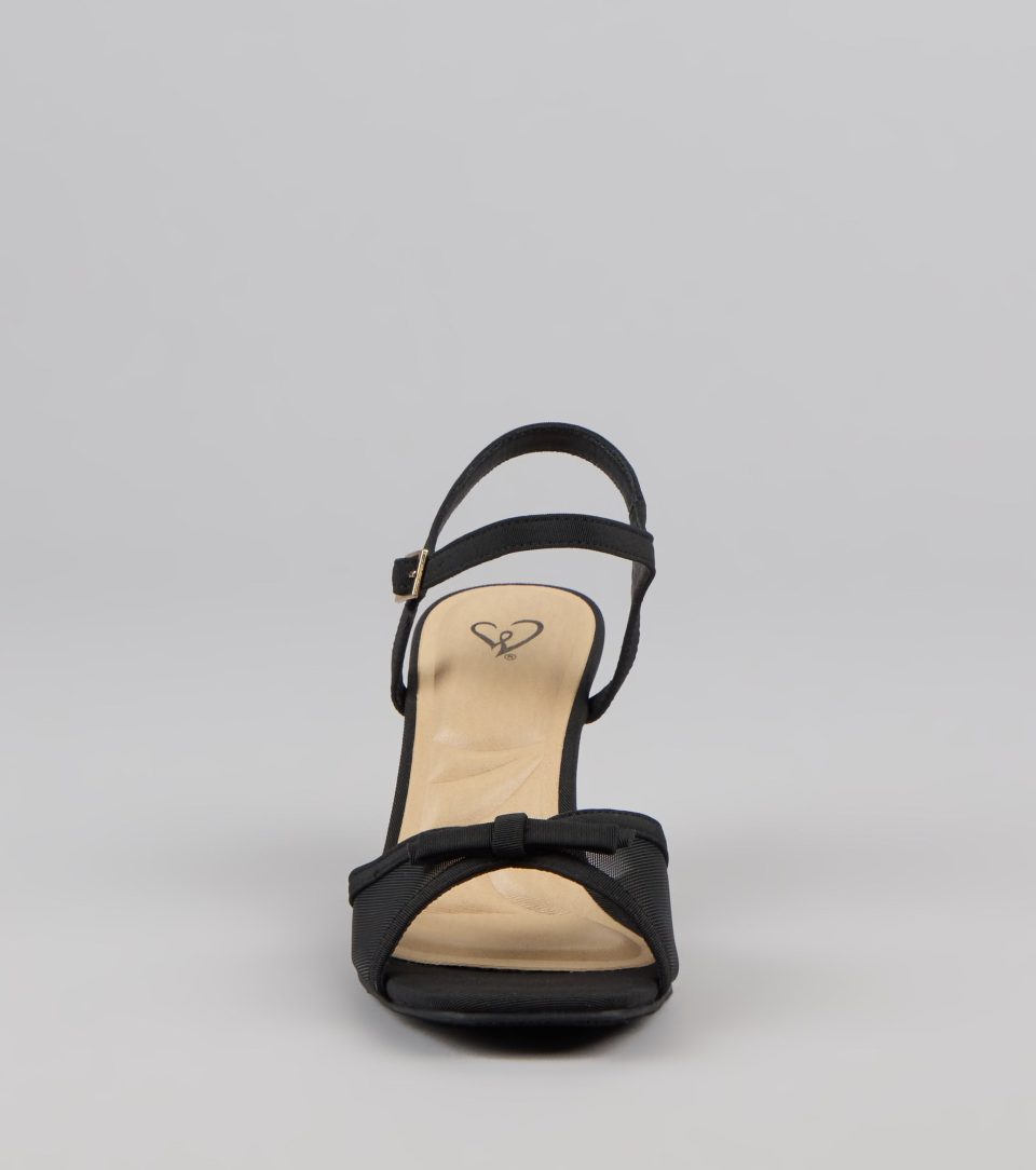 Flirty And Fancy Mesh Bow Kitten Heels