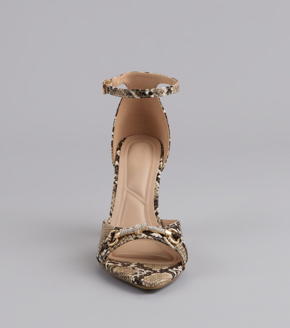 Walk It Like You Slay It Snake Print Heels