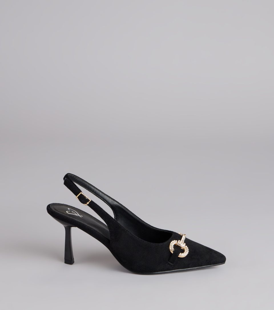 High Society Rhinestone Slingback Heels