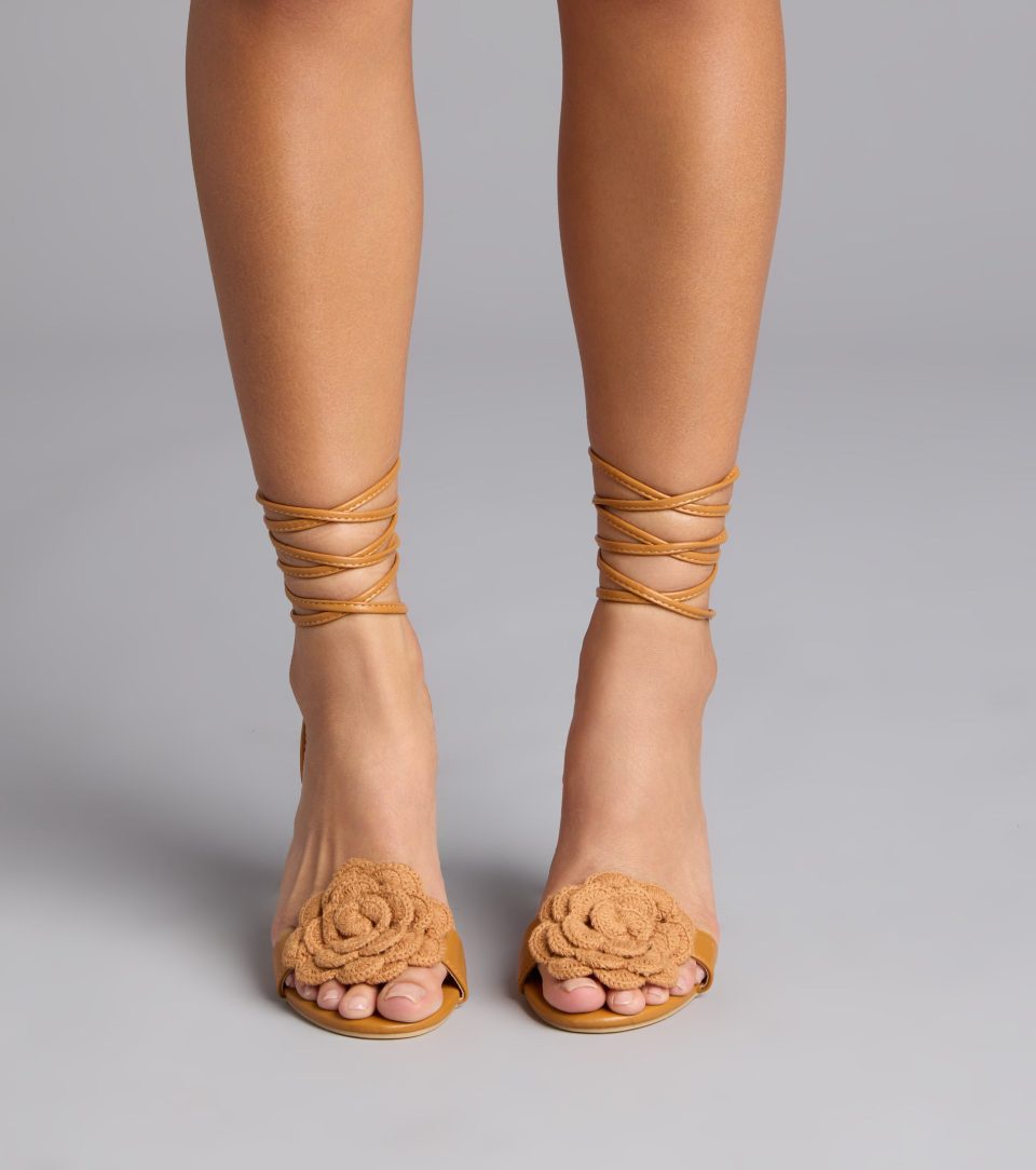 Rosé All Day Lace Up Heels