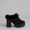 Fuzzy Feel Chunky Clog Mules